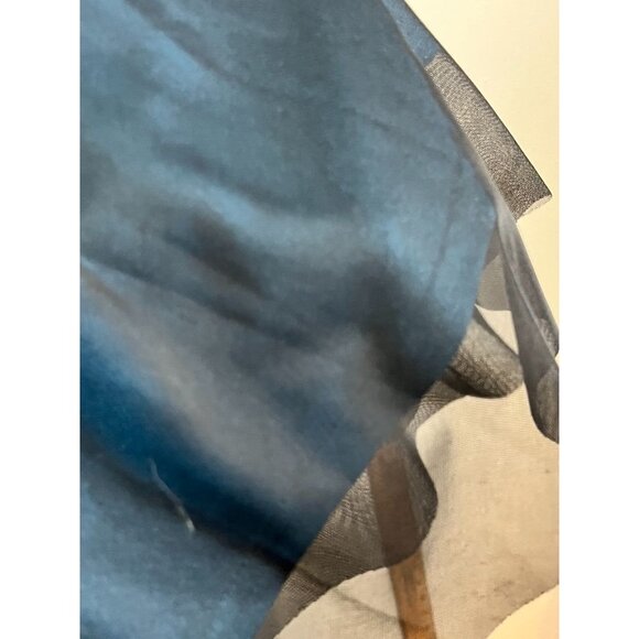 Retro Beaded Tulle Mini Dress 12P Blue Preppy HOCO Prom Chic Glam Jeweled 80s - Picture 5 of 10